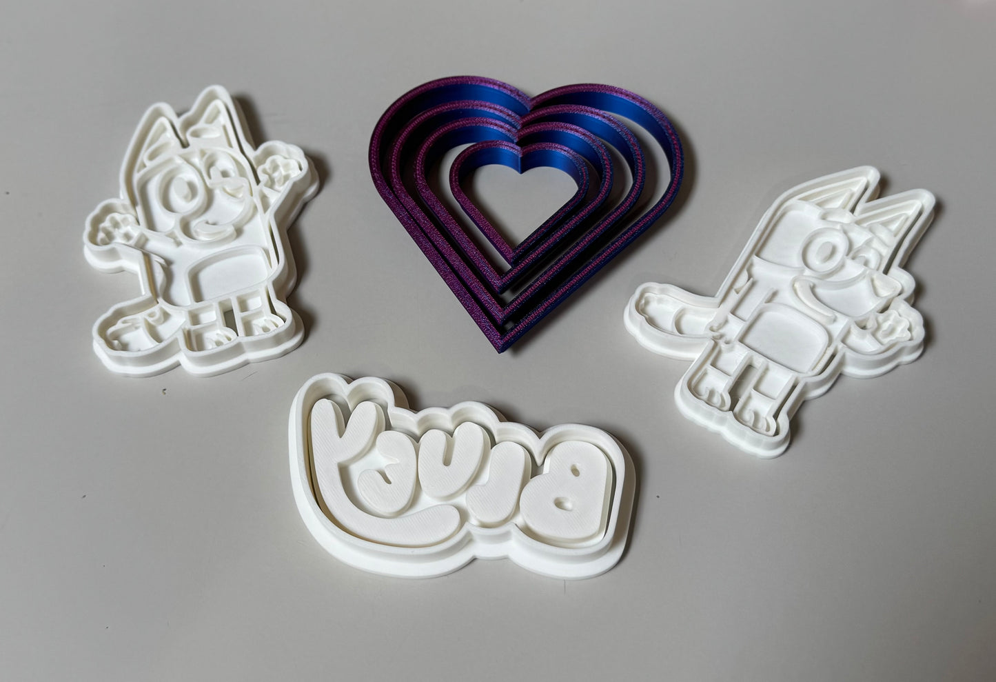 Bluey Valentine’s Cookie Cutter Set – Bake with Love! 💙🐾